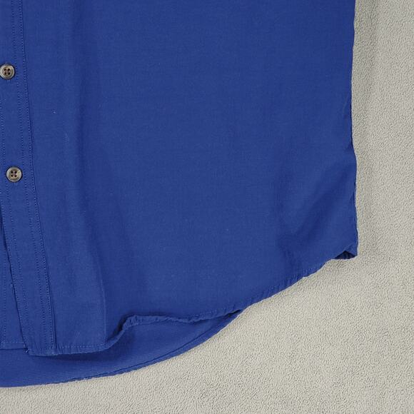 GH Bass XL Men Short Sleeve Button Up Shirt Blue Mesh Insert Polycotton Fishing - Picture 8 of 11